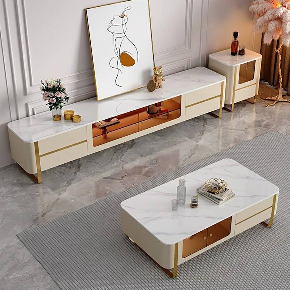 Mesa de centro y mueble de TV