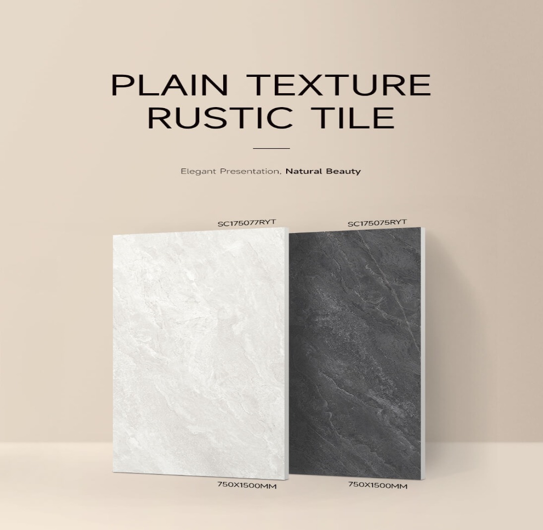 grey rustic ceramic tiles for open spaces
