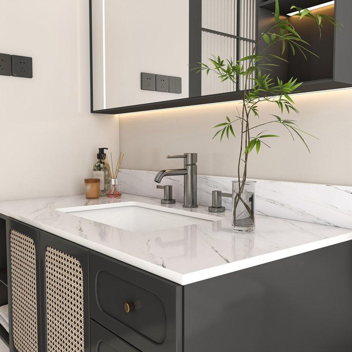 sintered stone bathroom vanity countertop